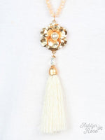 Shimmering Daisy Tassel Necklace