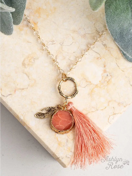 Just Peachy Beaded Necklace