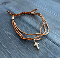 Adjustable Inspirational Cross Bracelet