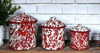 Red Splatter Canisters [Set of 3]